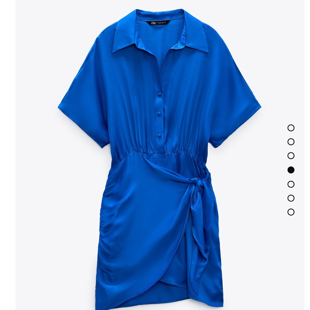 ZARA SATIN EFFECT WRAP DRESS